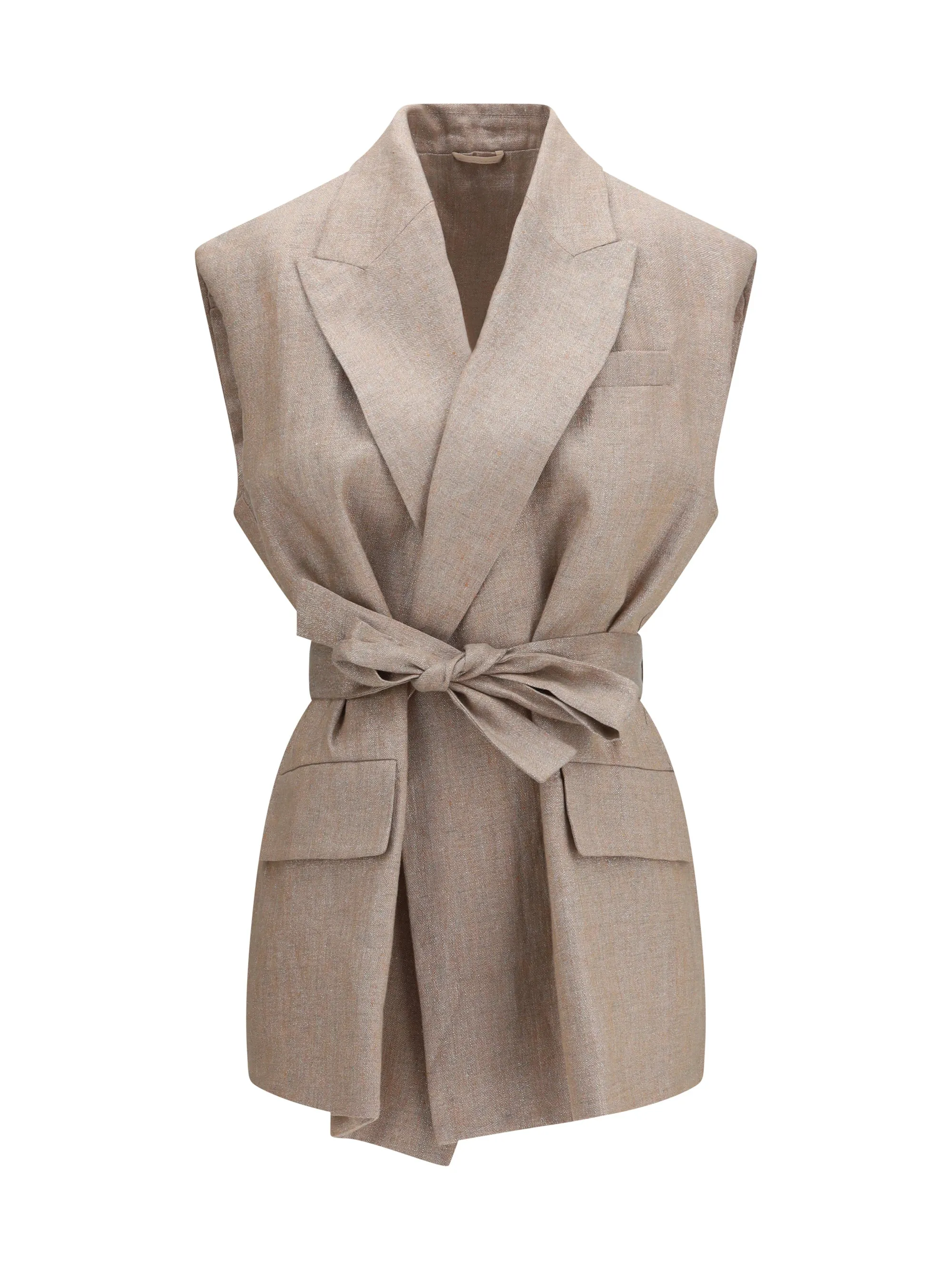 Vest Linen-Blend Rose/Silver sold by Lord & Taylor