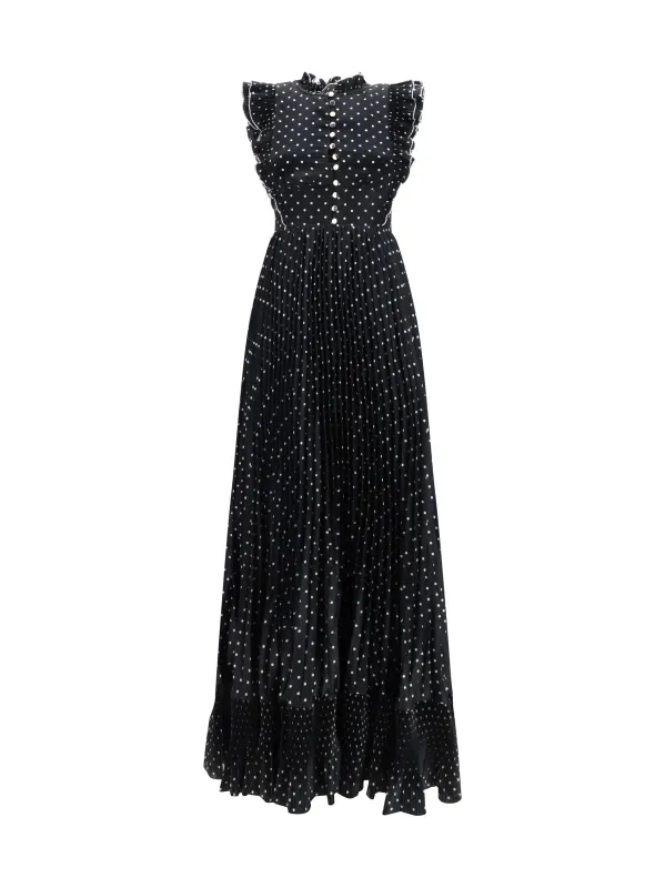 Dress Polka Dot Maxi Black made by Self-Portrait