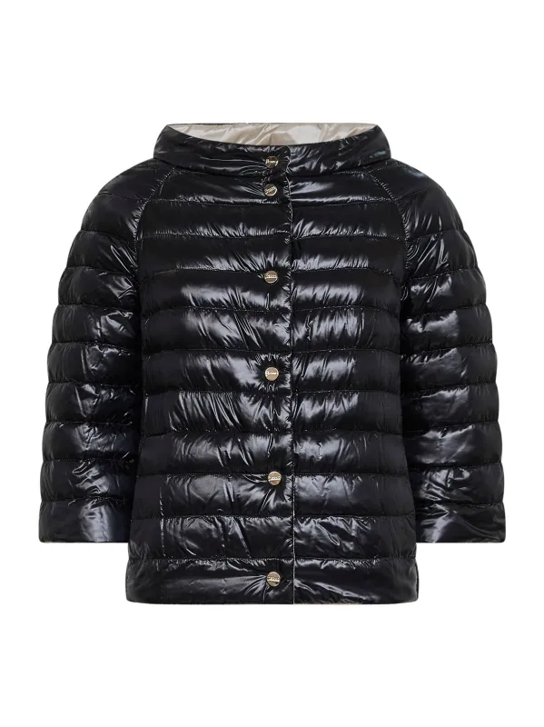 Cape Ultralight Nylon Reversible Black/Chantilly made by Herno