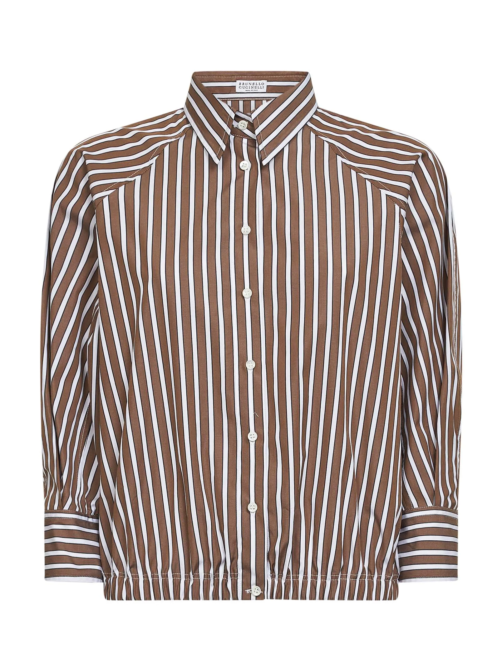 Poplin Shirt Shadow-Stripe Brown sold by Lord & Taylor