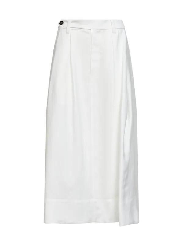 Skirt Sartorial Twill White made by Brunello Cucinelli