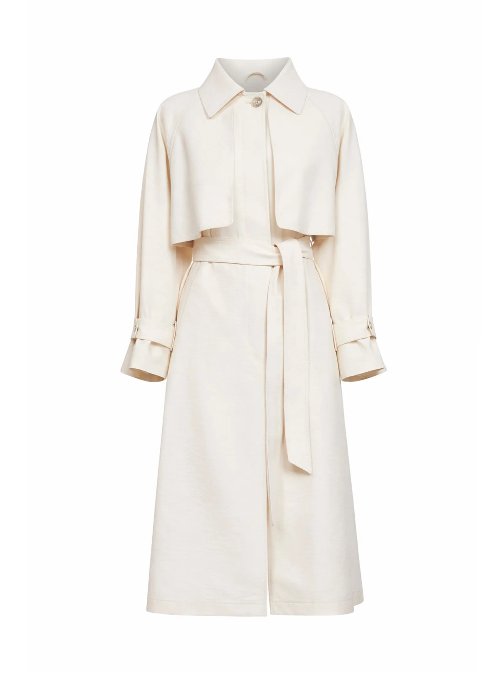 Trench Coat Crinkle-Woven Ivory sold by Lord & Taylor