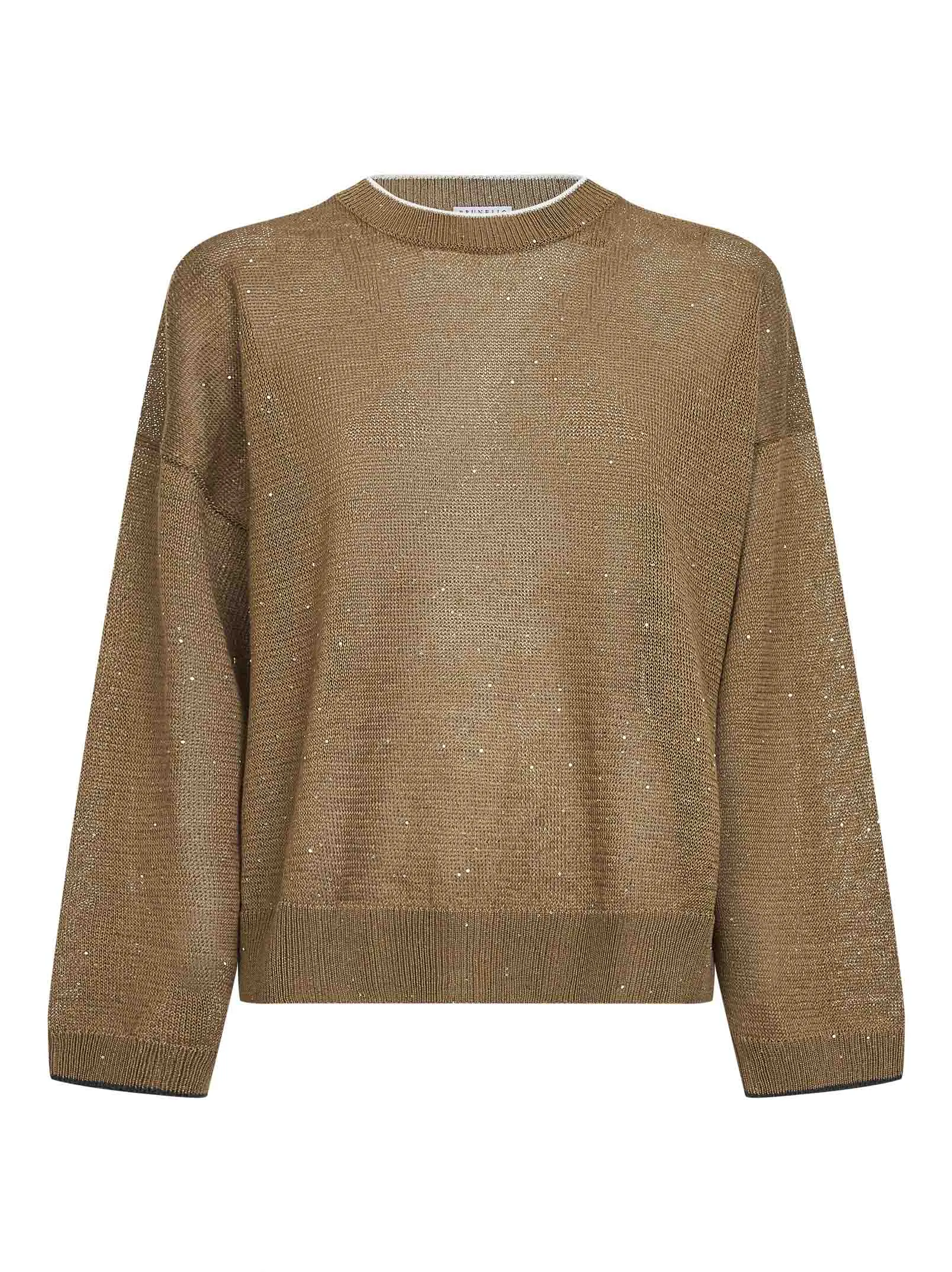 Sweater Diamond Linen and Cotton Brown sold by Lord & Taylor