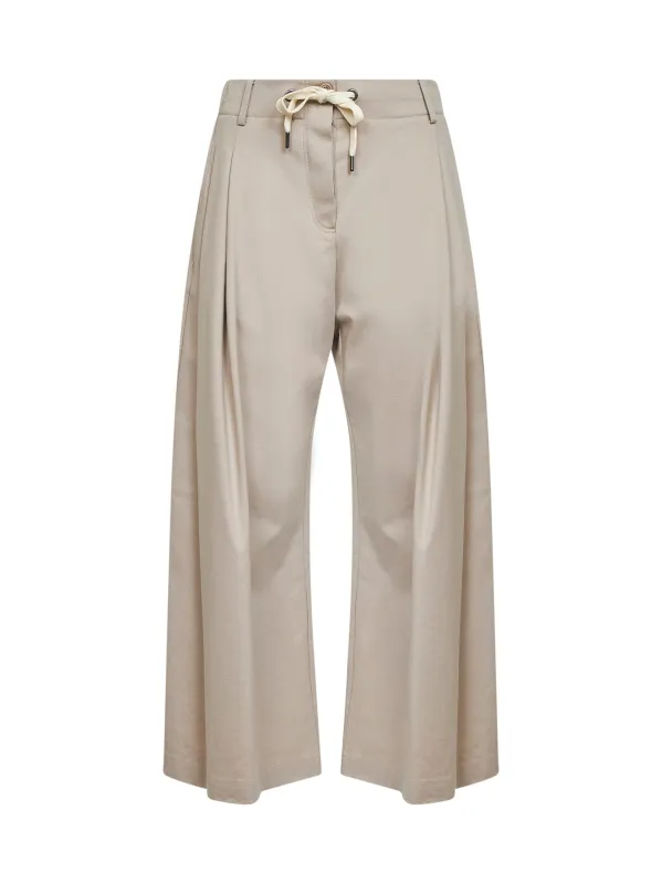 Trousers Interlock Linen Beige made by Brunello Cucinelli