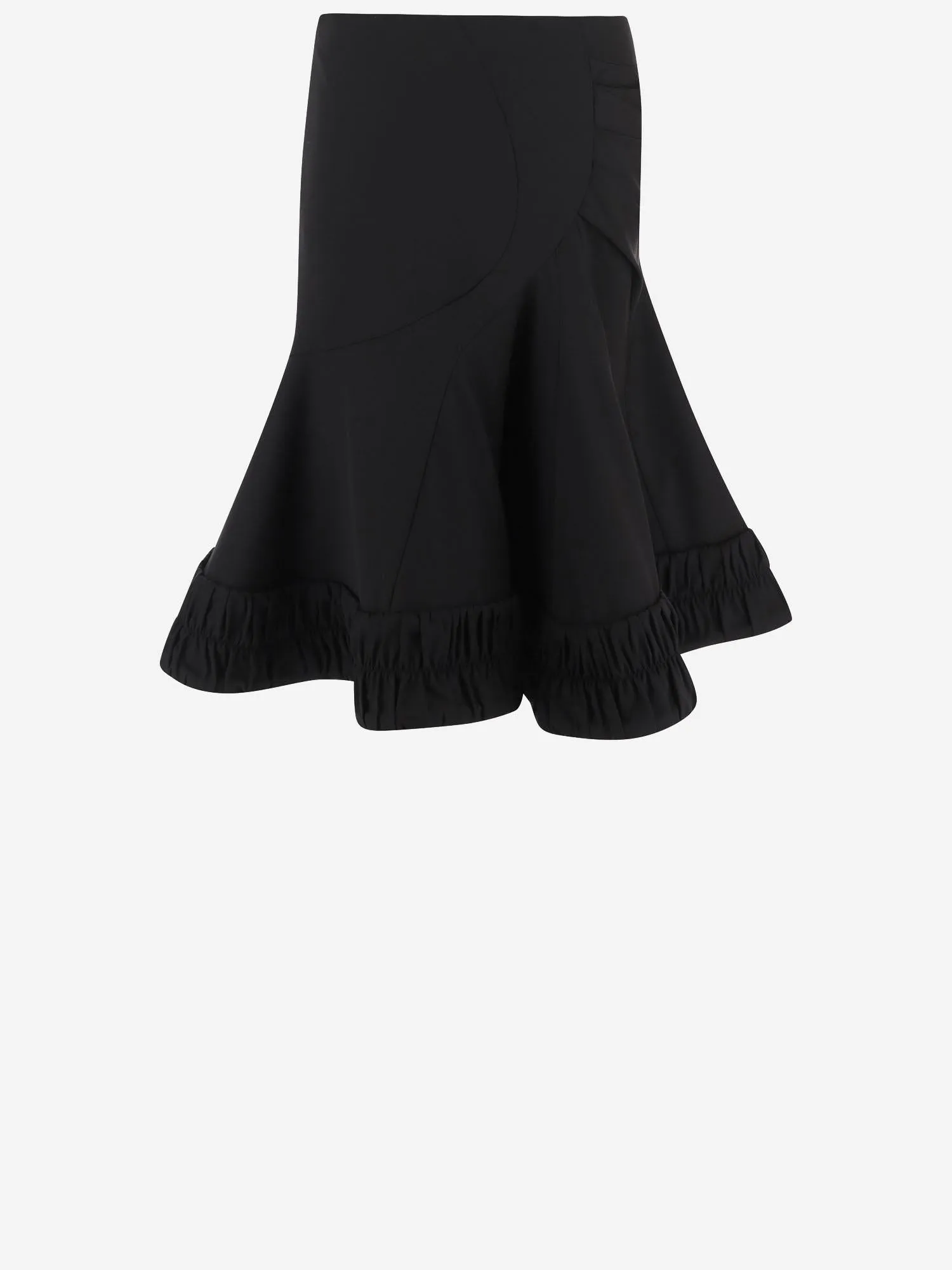 Skirt with Ruched Hem Wool Black sold by Lord & Taylor
