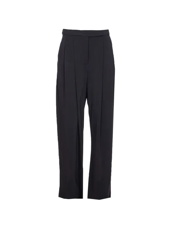 BLACK PLEATED STRAIGHT LEG TROUSERS made by Pinko