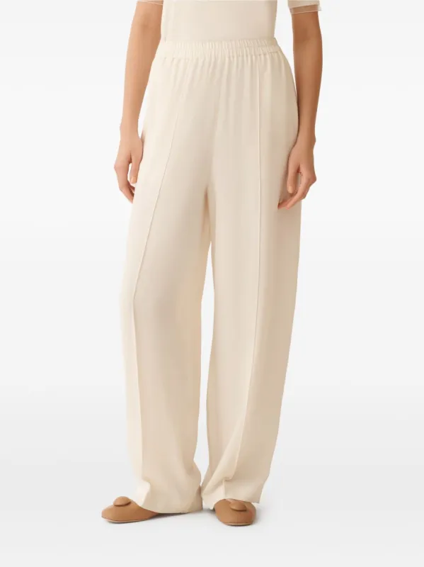 BEIGE ELASTICATED WAISTBAND TROUSERS made by Fabiana Filippi