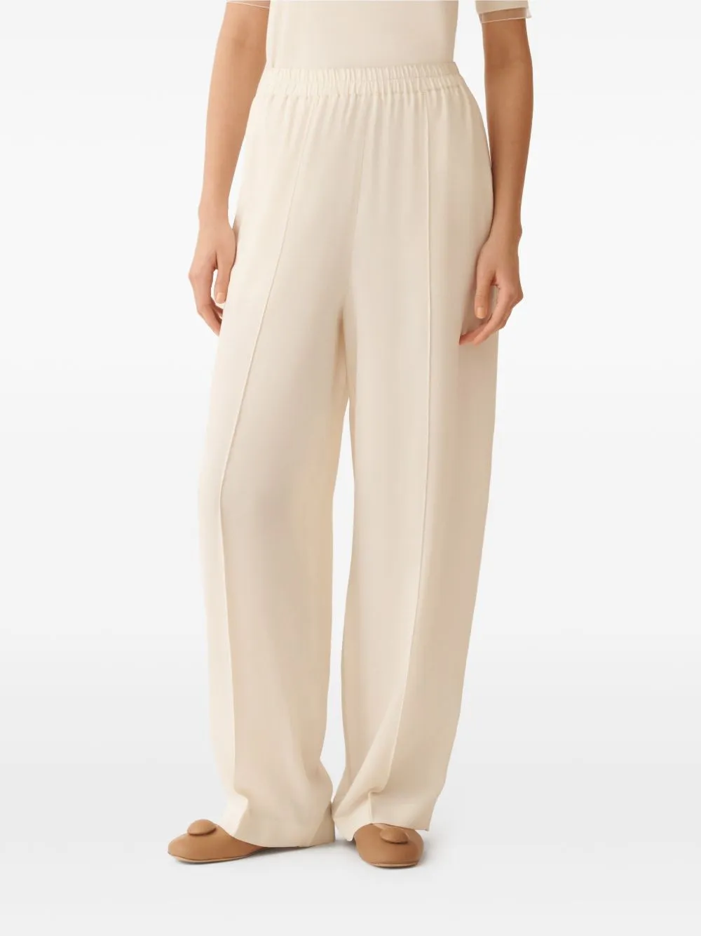 BEIGE ELASTICATED WAISTBAND TROUSERS sold by Lord & Taylor