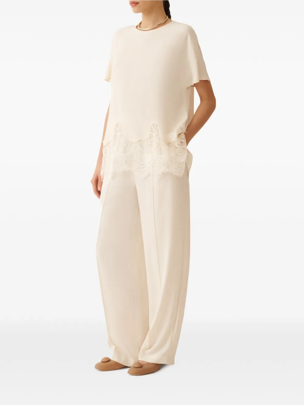 BEIGE ELASTICATED WAISTBAND TROUSERS sold by Lord & Taylor product image thumbnail 5