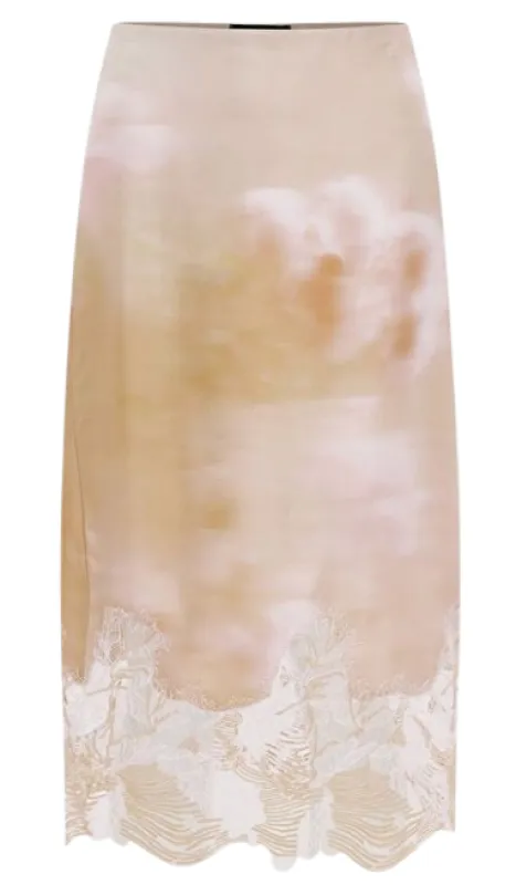 LIGHT PINK FLORAL LACE SKIRT made by Fabiana Filippi