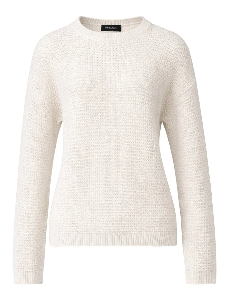 OFF WHITE ROUND NECK SWEATER sold by Lord & Taylor