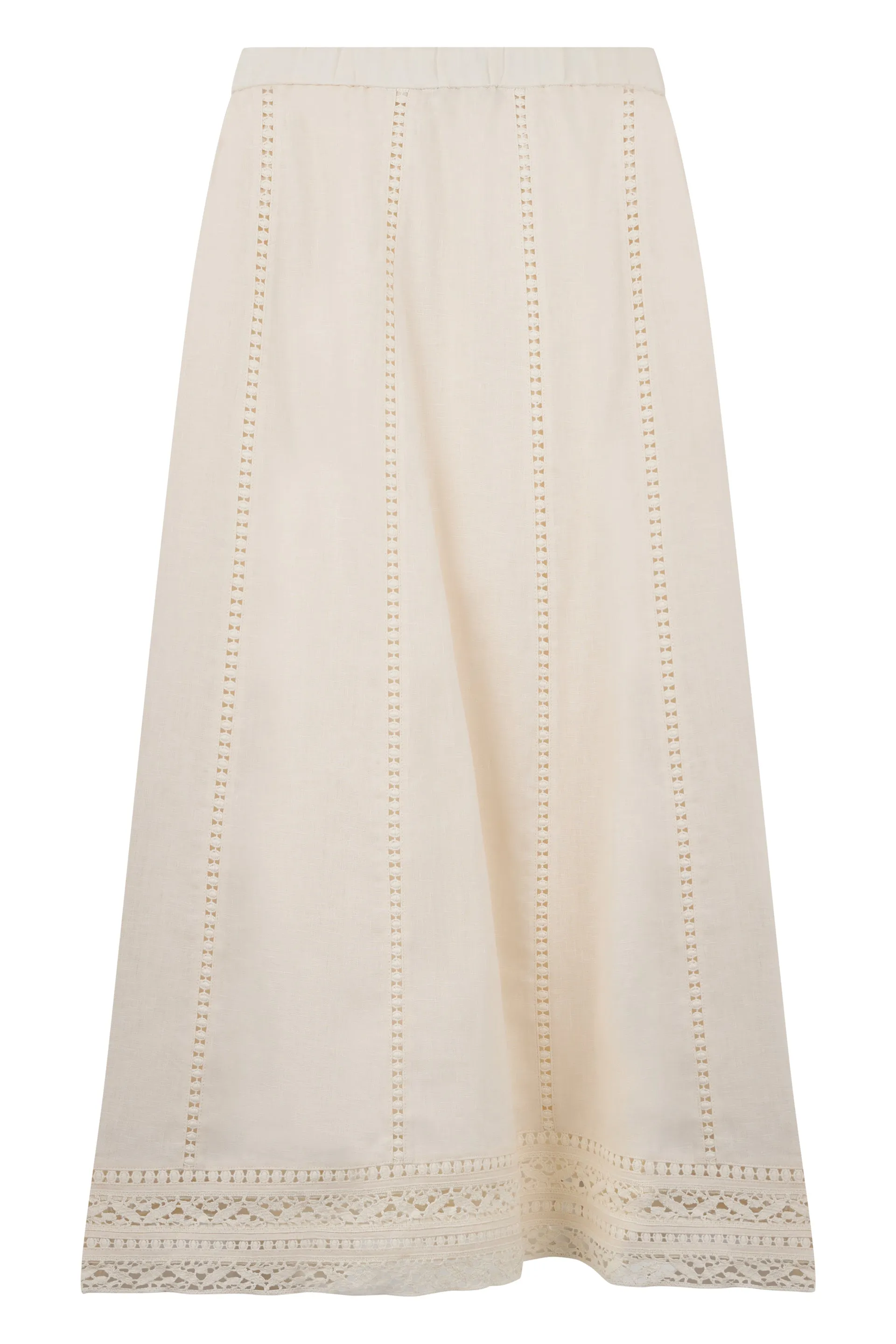 LINEN SKIRT WITH LACE DETAILS sold by Lord & Taylor product image thumbnail 2