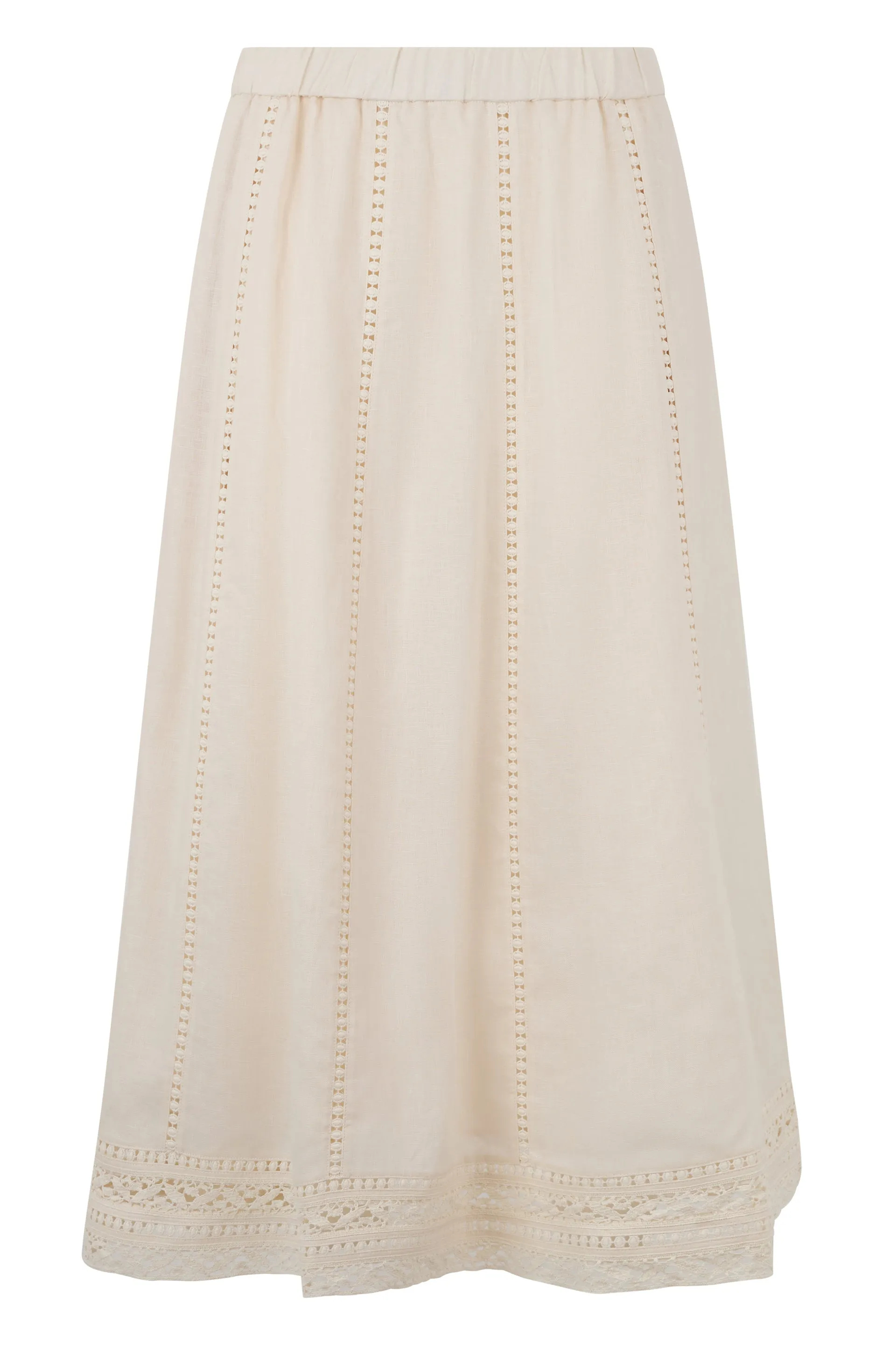 LINEN SKIRT WITH LACE DETAILS sold by Lord & Taylor