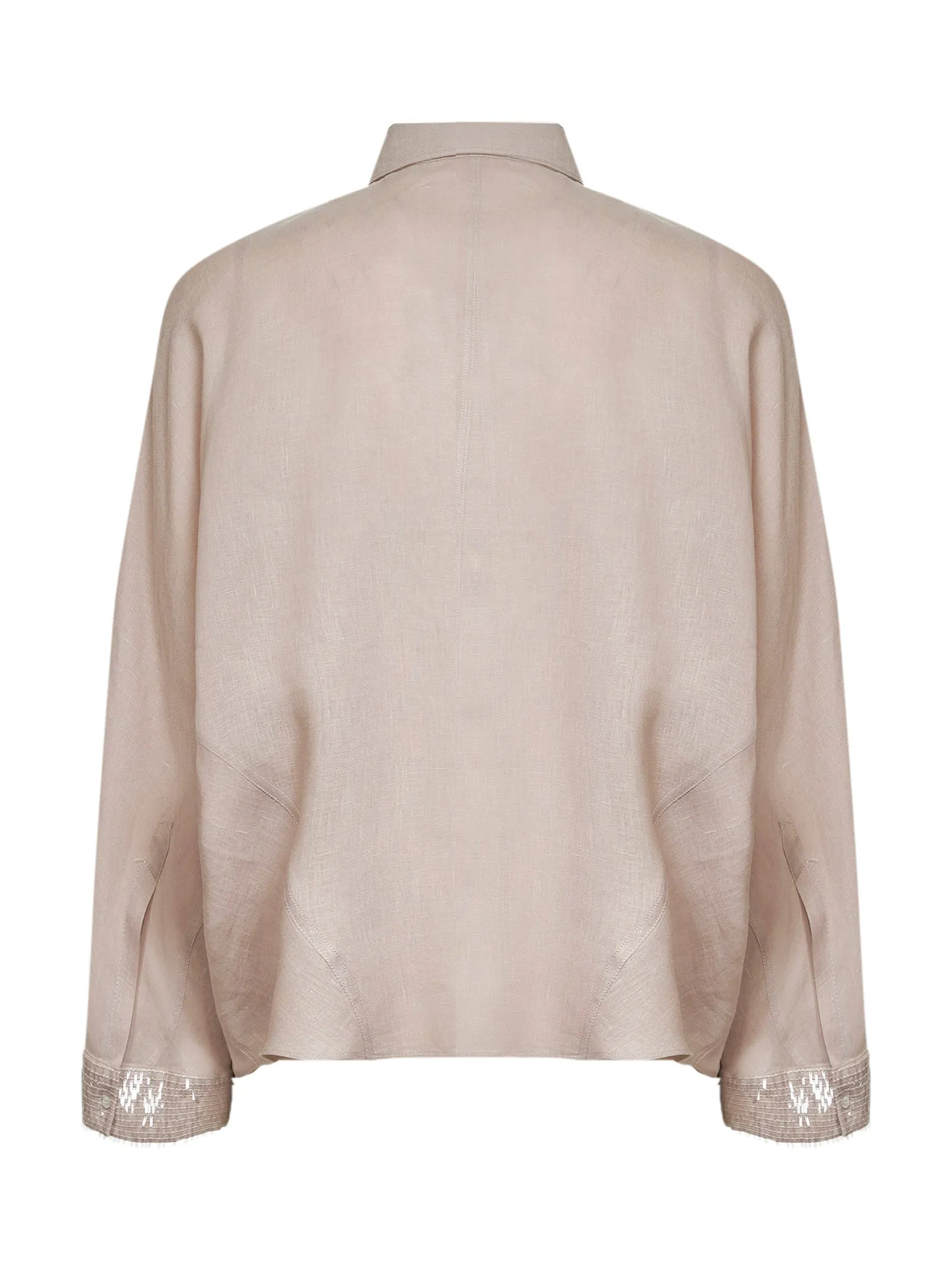 Shirt with Cascade Sequin Cuffs, Beige Linen sold by Lord & Taylor product image thumbnail 2