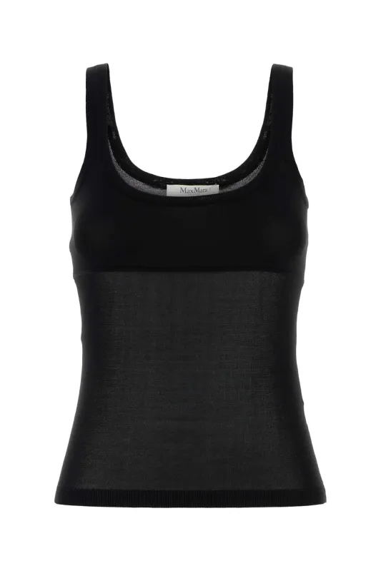 BLACK VISCOSE BLEND BIADA TANK TOP made by MaxMara