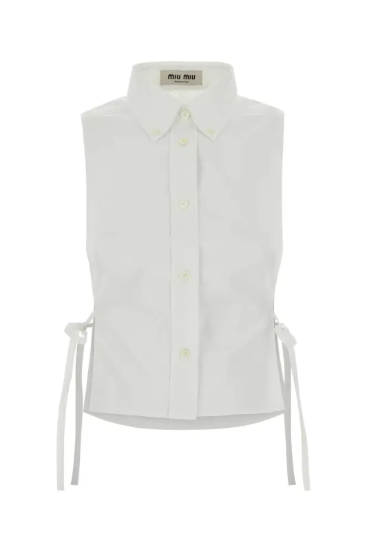 WHITE POPLIN SHIRT made by Miu Miu
