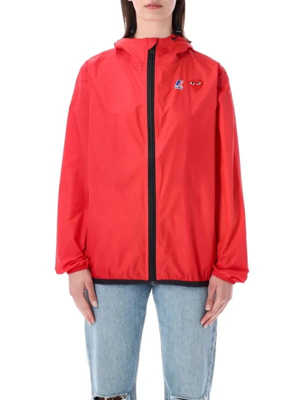 COMME DES GARÇONS PLAY WATERPROOF HOODED K-WAY NYLON JACKET made by Comme des Garcons PLAY