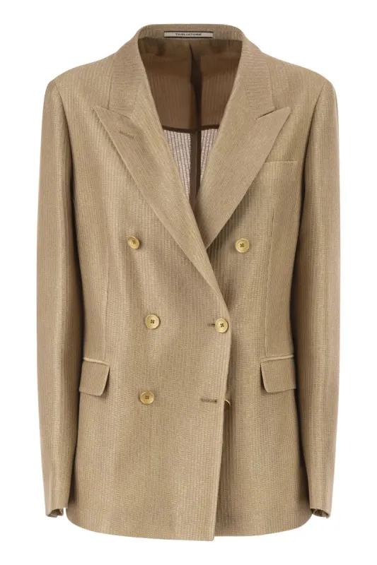 DOUBLE-BREASTED TEXTURED COTTON BLAZER made by Tagliatore