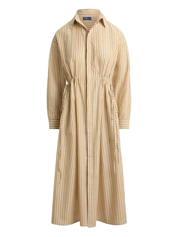 STRIPED LINEN COTTON SHIRT DRESS WITH DRAWSTRING made by Polo by Ralph Lauren