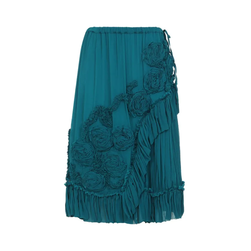 GREEN SAMMY BIS VISCOSE MIDI SKIRT made by Dries Van Noten