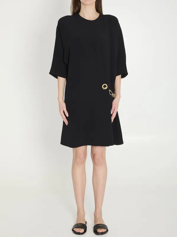 BLACK VISCOSE MIDI DRESS made by Celine