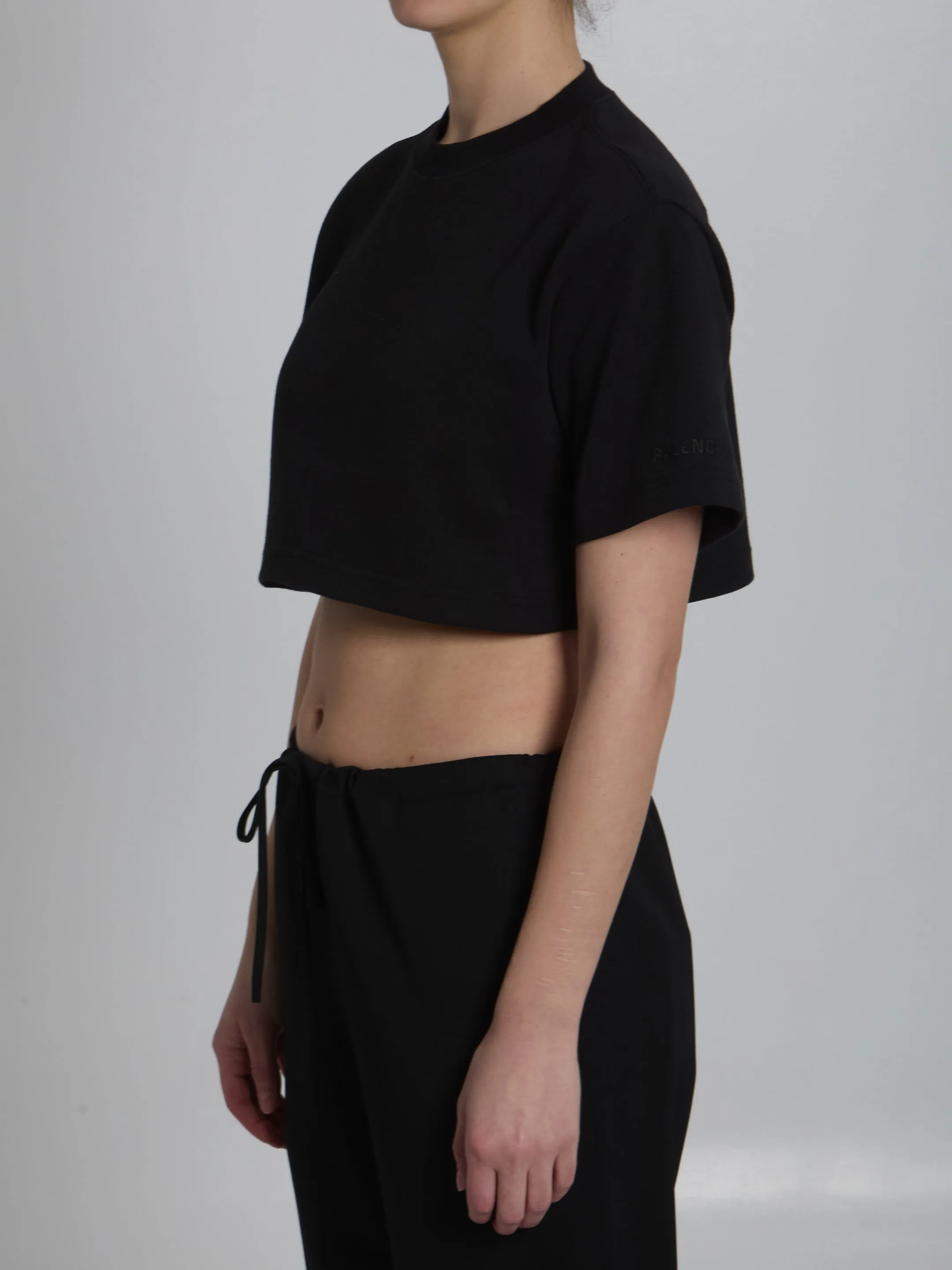 BALENCIAGA EMBROIDERED CROPPED T-SHIRT sold by Lord & Taylor product image thumbnail 2