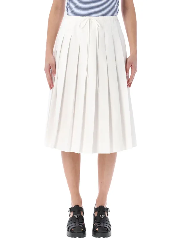 PRADA WHITE PLEATED MIDI SKIRT made by Prada