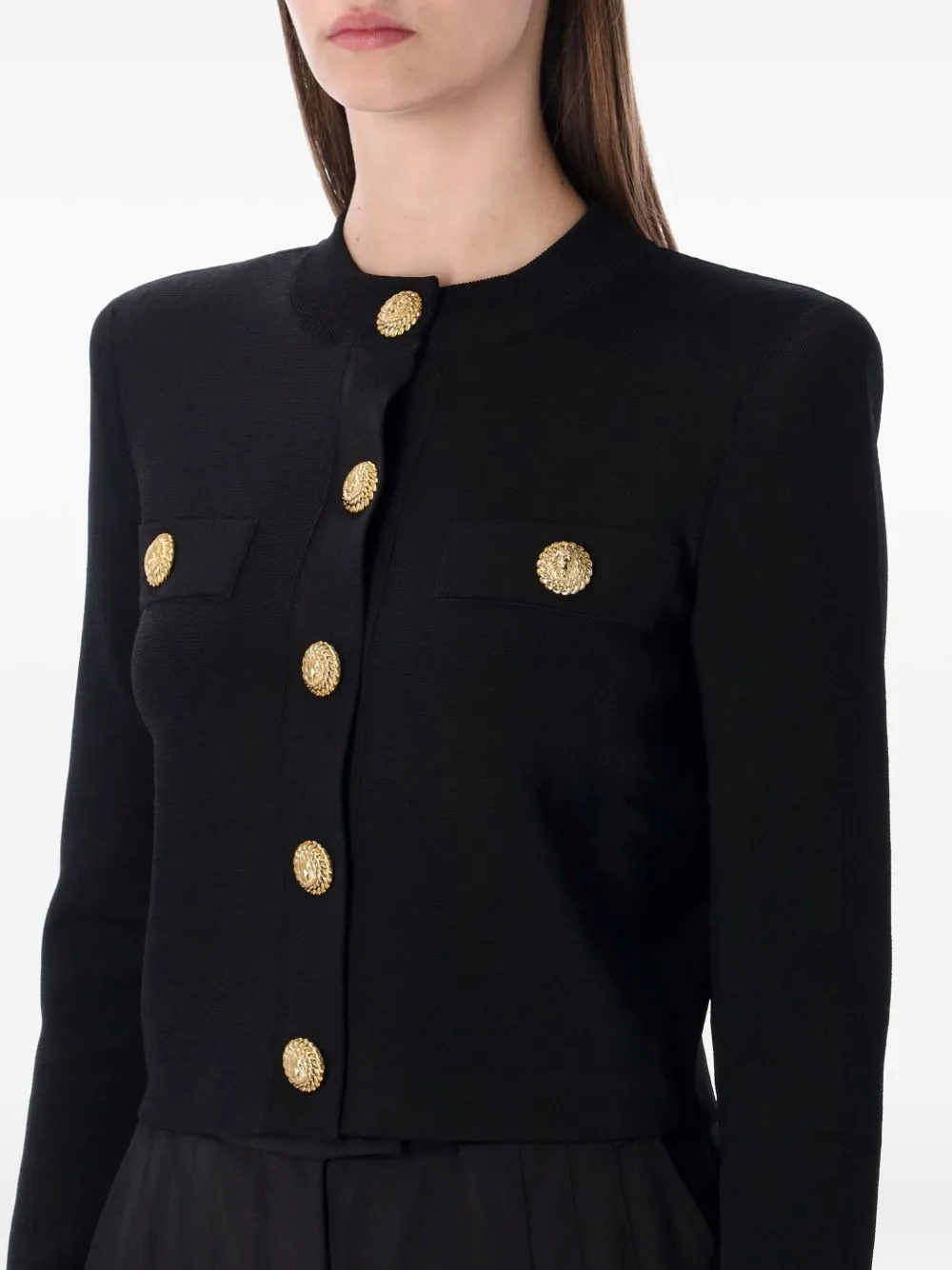 BALMAIN LION-BUTTON BLACK CARDIGAN sold by Lord & Taylor product image thumbnail 2