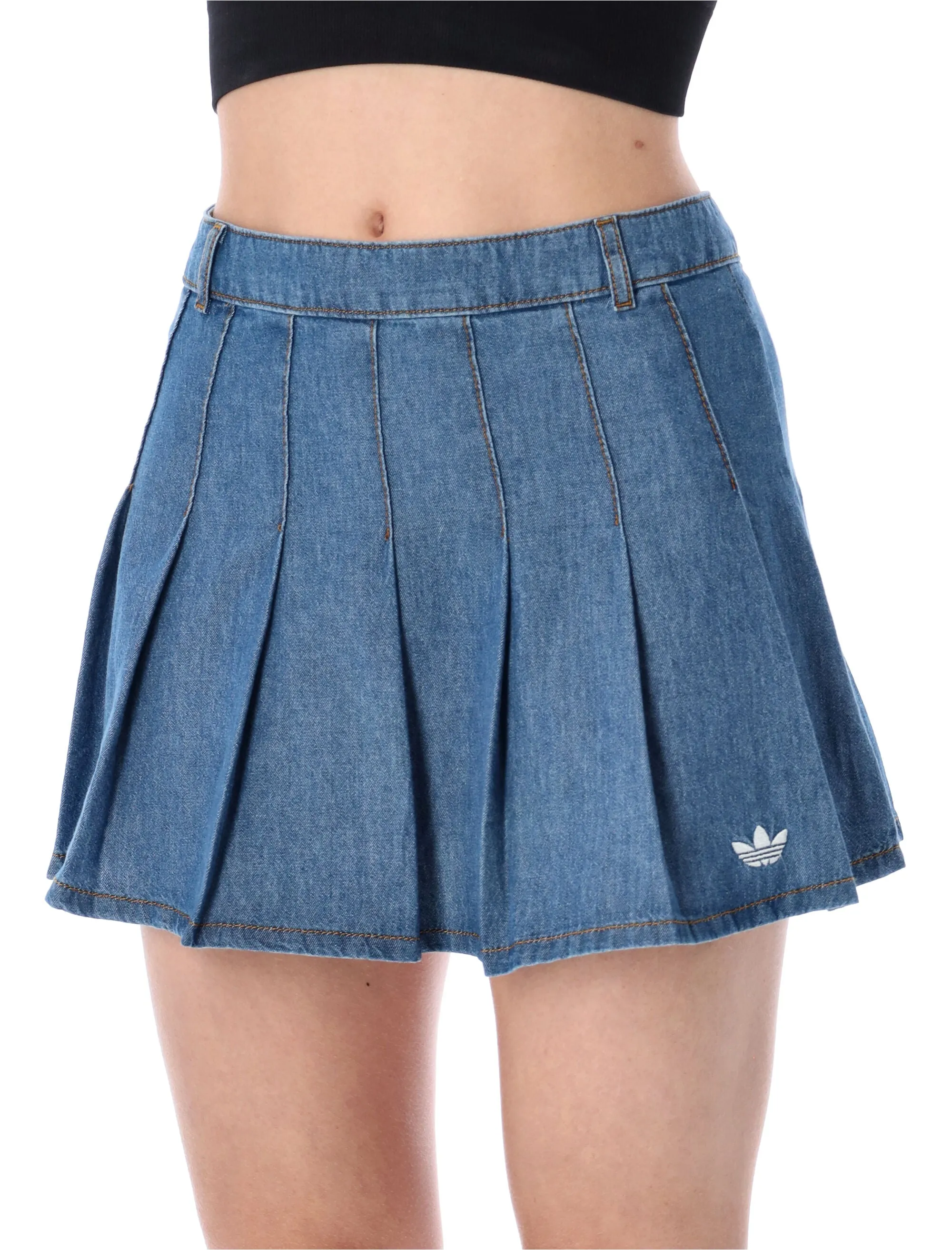 DENIM PLEATED MINI SKIRT sold by Lord & Taylor product image thumbnail 3
