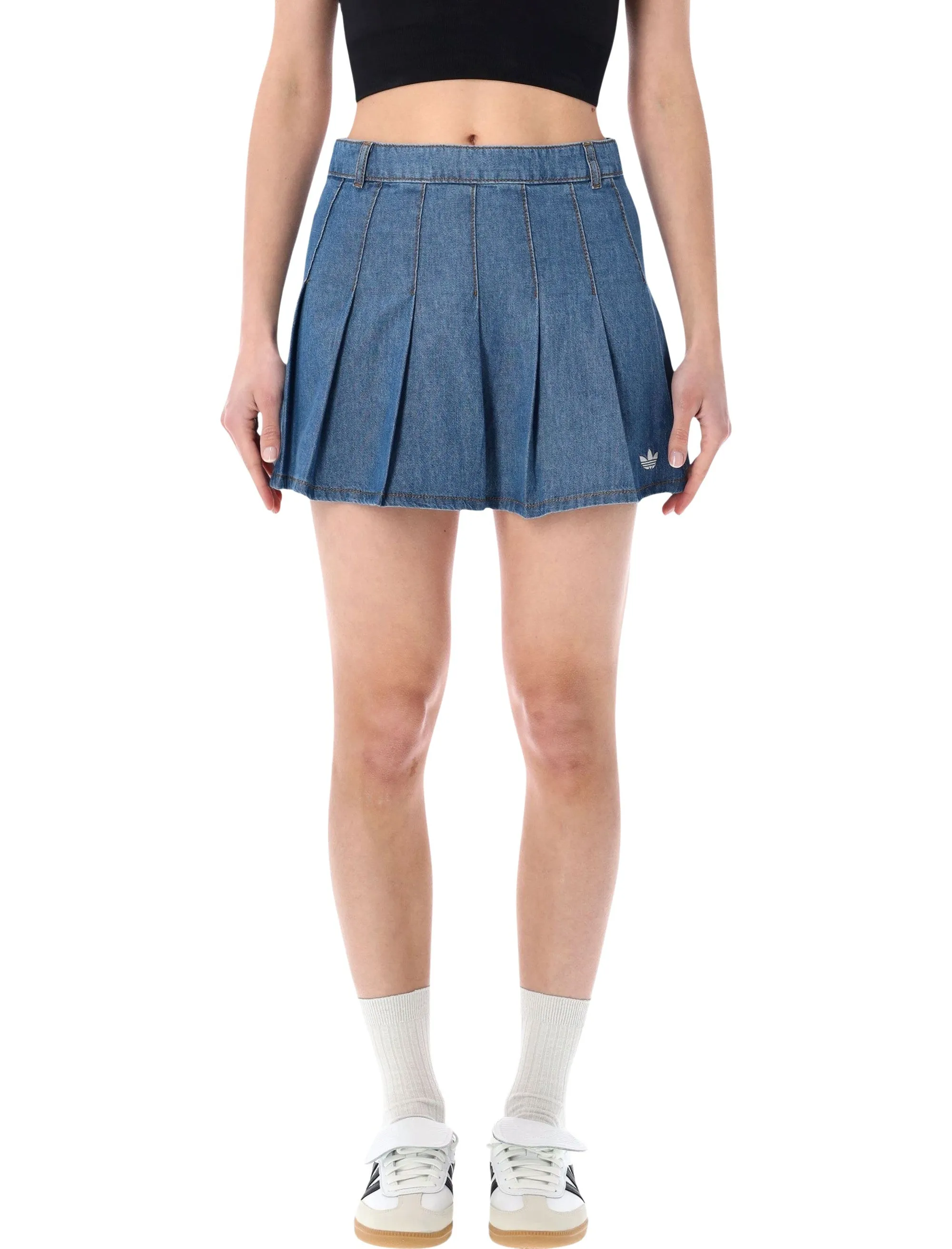 DENIM PLEATED MINI SKIRT sold by Lord & Taylor