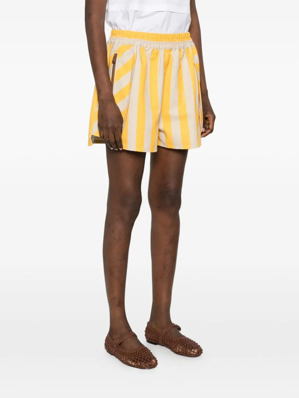 STRIPED COTTON SHORTS sold by Lord & Taylor product image thumbnail 4