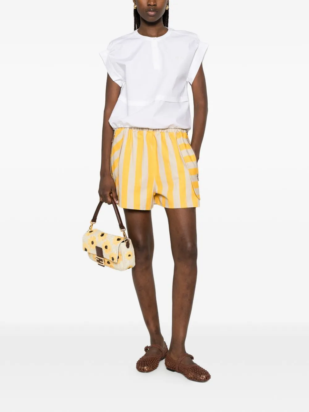 STRIPED COTTON SHORTS sold by Lord & Taylor product image thumbnail 5