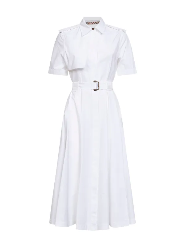 Shirt Dress Cotton Poplin Optical White made by Burberry