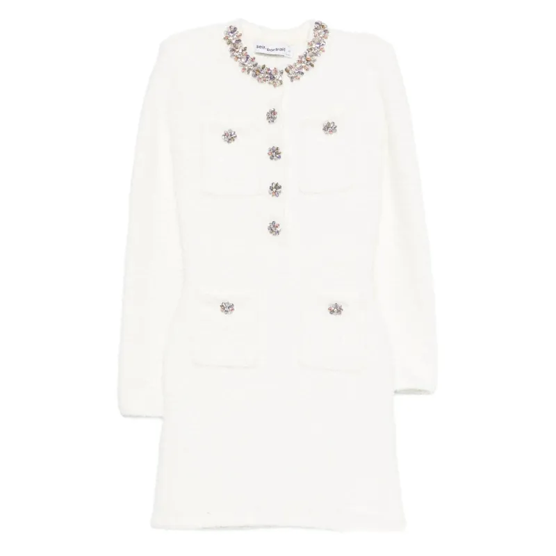 Dress with Jewel Neckline and Embellishments made by Self-Portrait