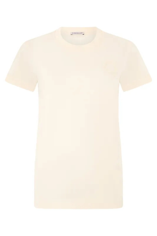 T-shirt Embroidered Ivory made by Moncler