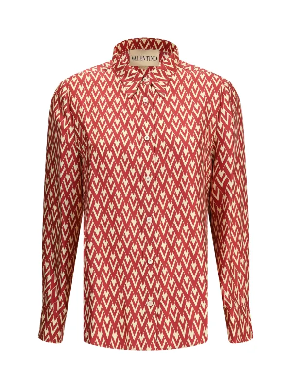 Shirt Toute La V Red/Cream made by Valentino