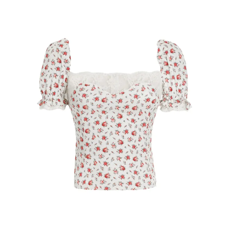 Shirt with Lace Trim White made by Dolce & Gabanna