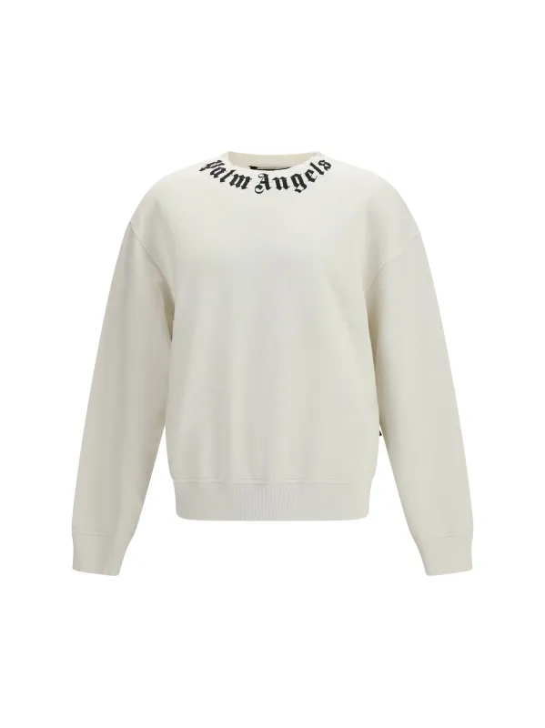 Sweatshirt Neck Logo Off White/Black made by Palm Angels