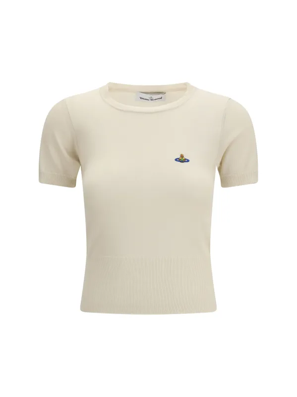 Knitted T-shirt Bea Cream made by Vivienne Westwood