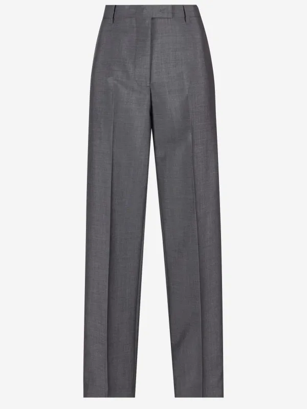 Trousers Wool-Blend Grey made by Miu Miu