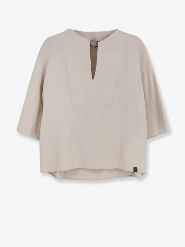 Linen Shirt Mxpsospiro Beige made by MaxMara