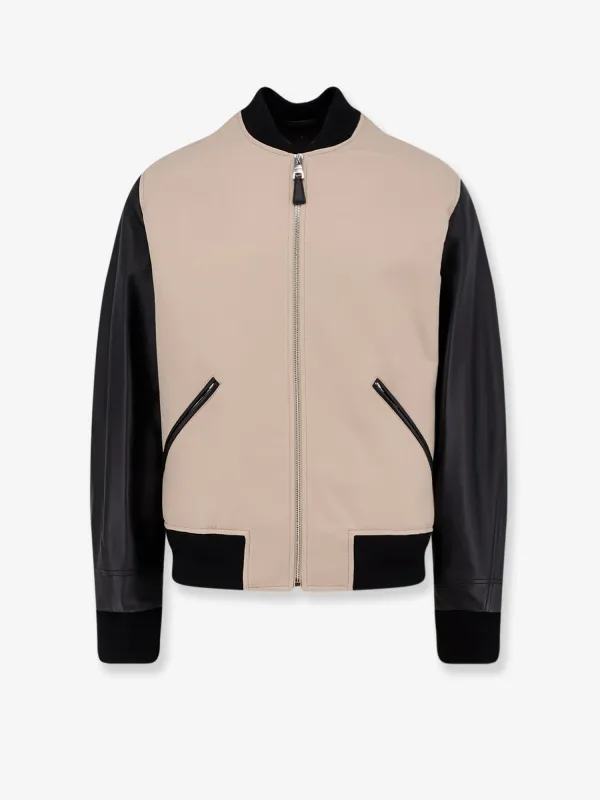 Cotton Jacket with Leather Sleeves made by Givenchy
