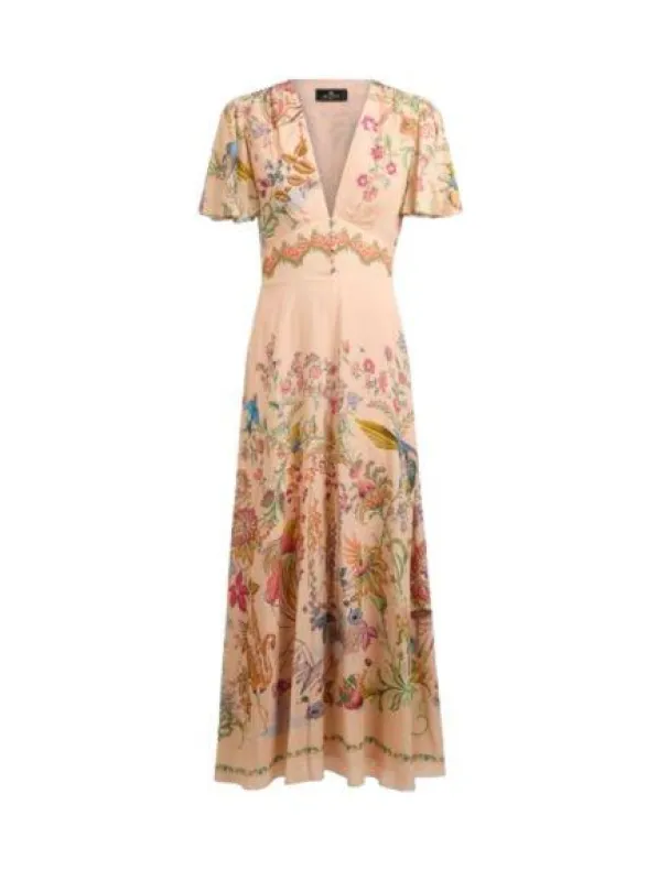 Dress Etro Pink Floral Print made by Etro