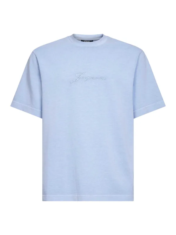 Light Blue Cotton T-Shirt made by Jacquemus