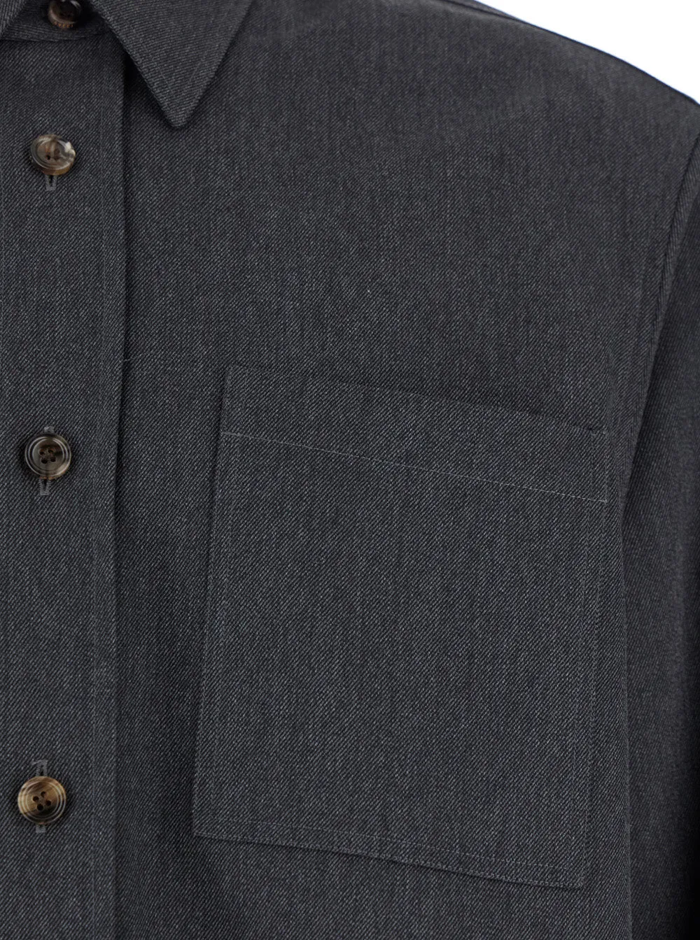 Grey Wool Shirt with Pointed Collar sold by Lord & Taylor product image thumbnail 3