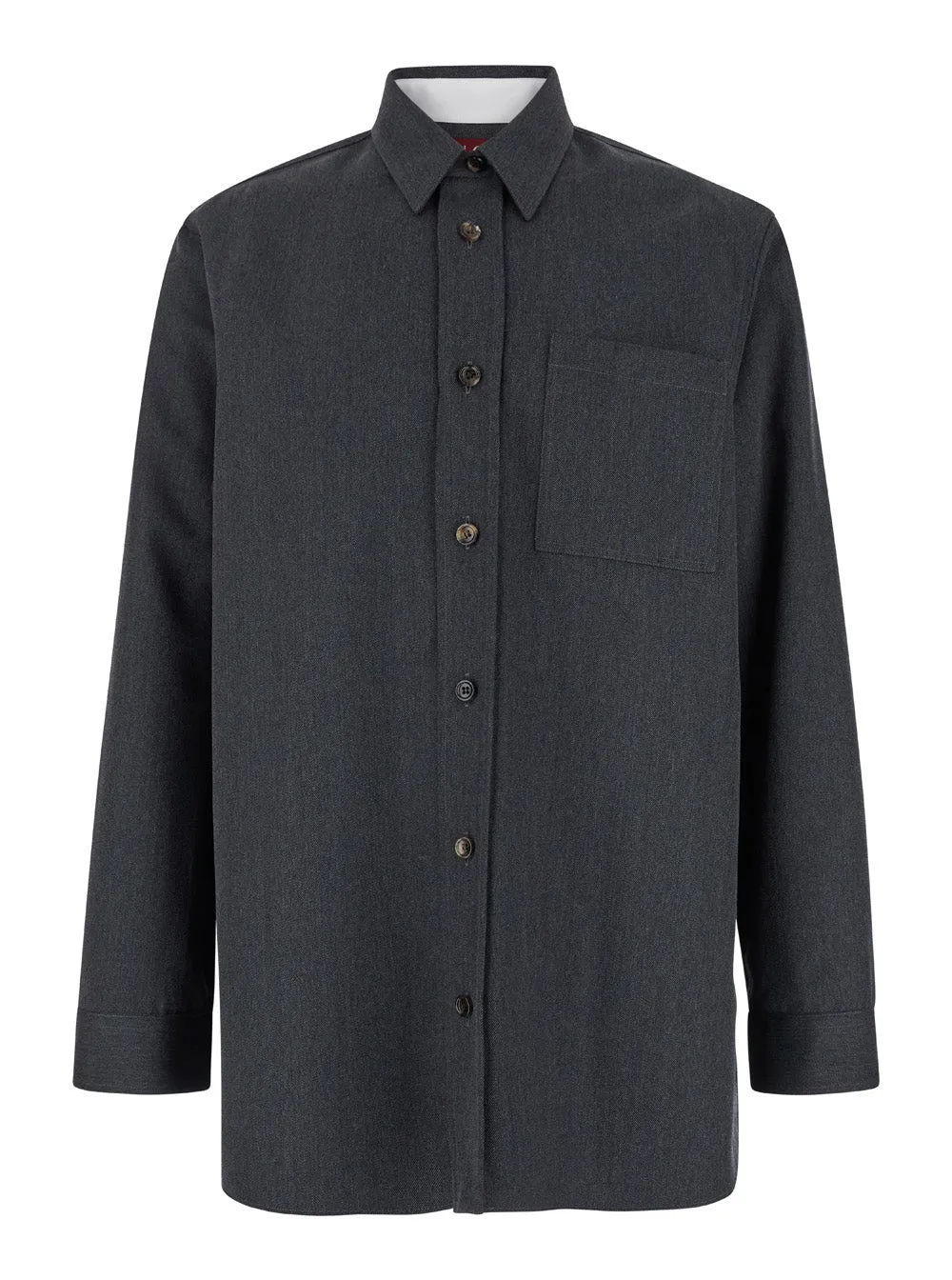 Grey Wool Shirt with Pointed Collar sold by Lord & Taylor