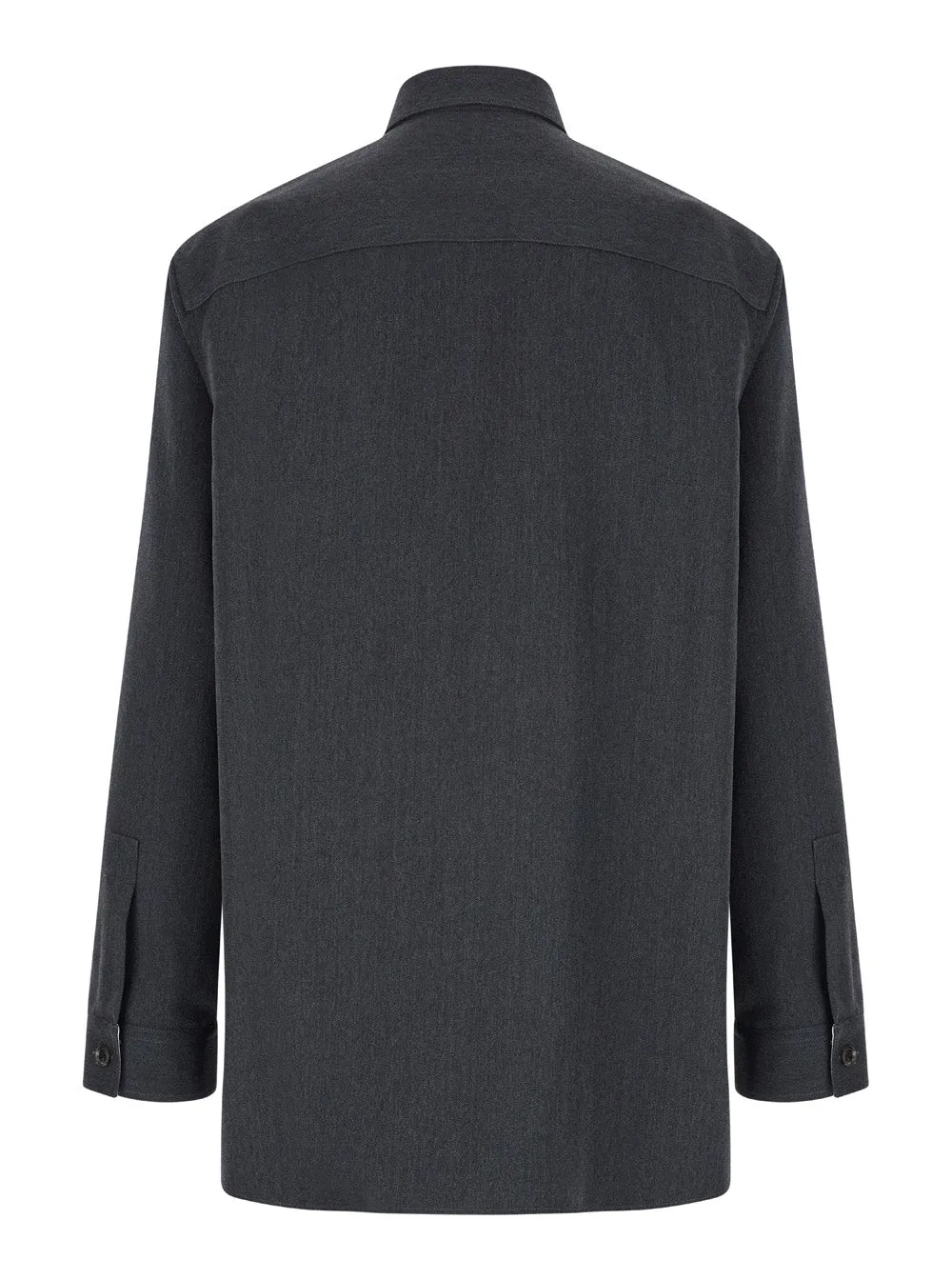 Grey Wool Shirt with Pointed Collar sold by Lord & Taylor product image thumbnail 2