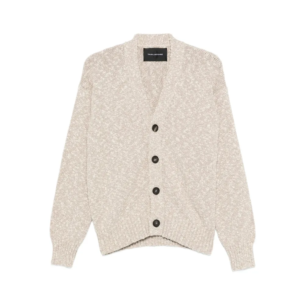 Beige V-neck Sweater with Button Details sold by Lord & Taylor