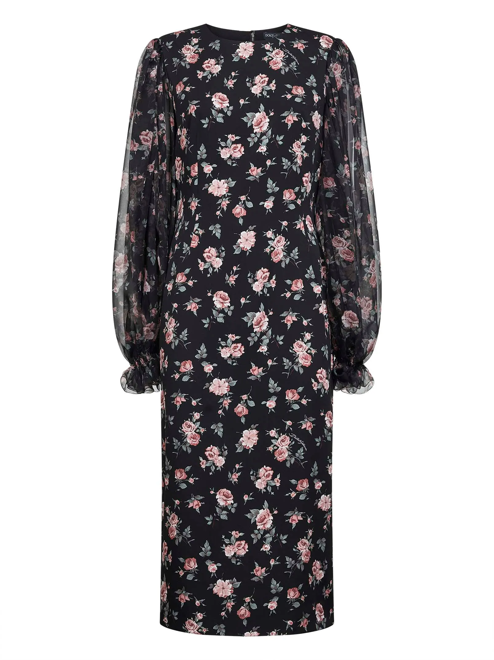Black Vintage Rose Printed Midi Dress sold by Lord & Taylor