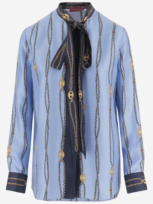 Silk Shirt with Pattern Print made by Gucci